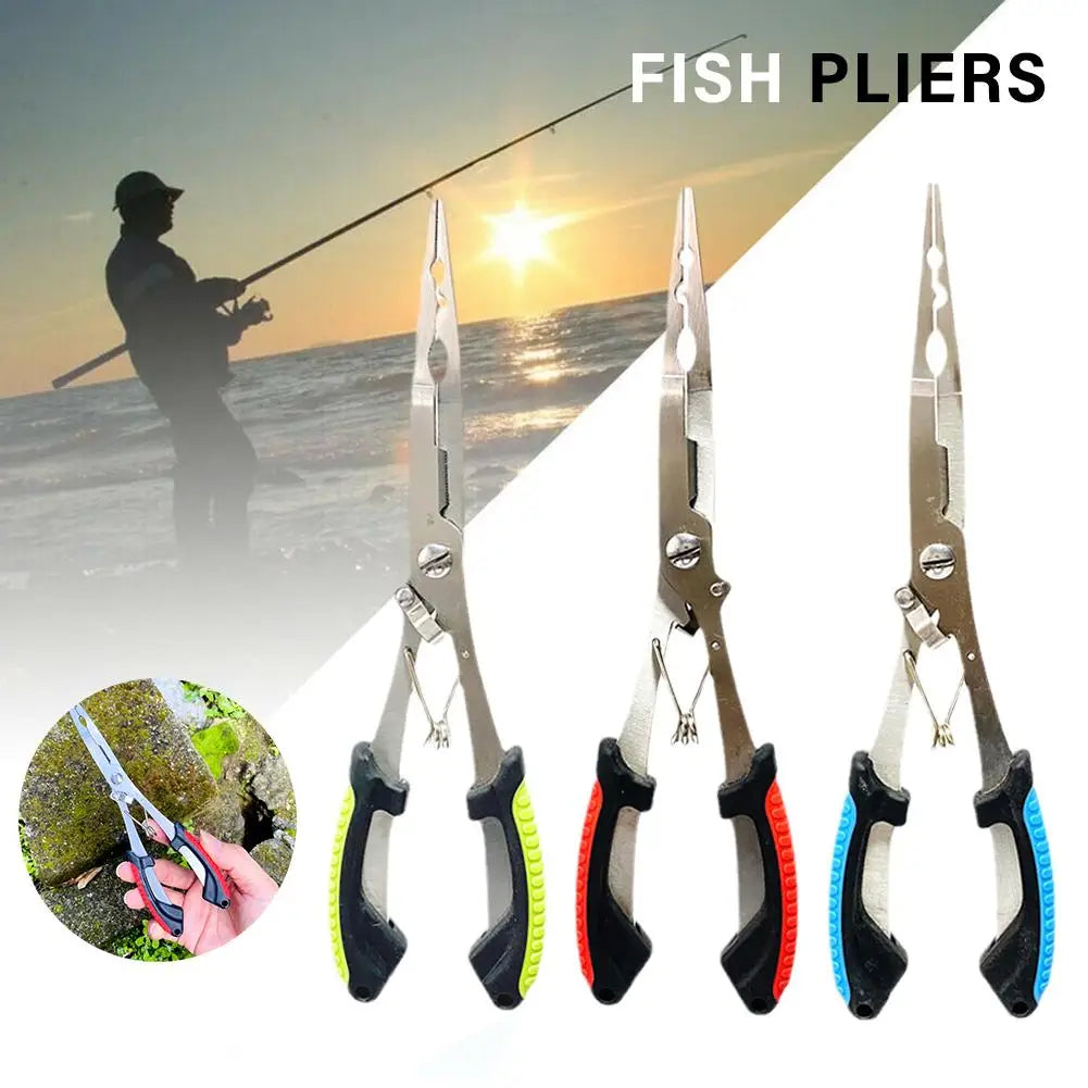 Long Fishing Pliers Scissor Gripper – Stainless Steel Multi-Tool for Fishing Enthusiasts