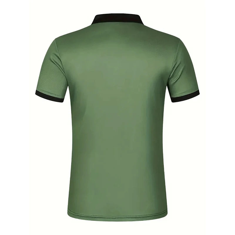 Men’s Stripe Short Sleeve Polo Shirt
