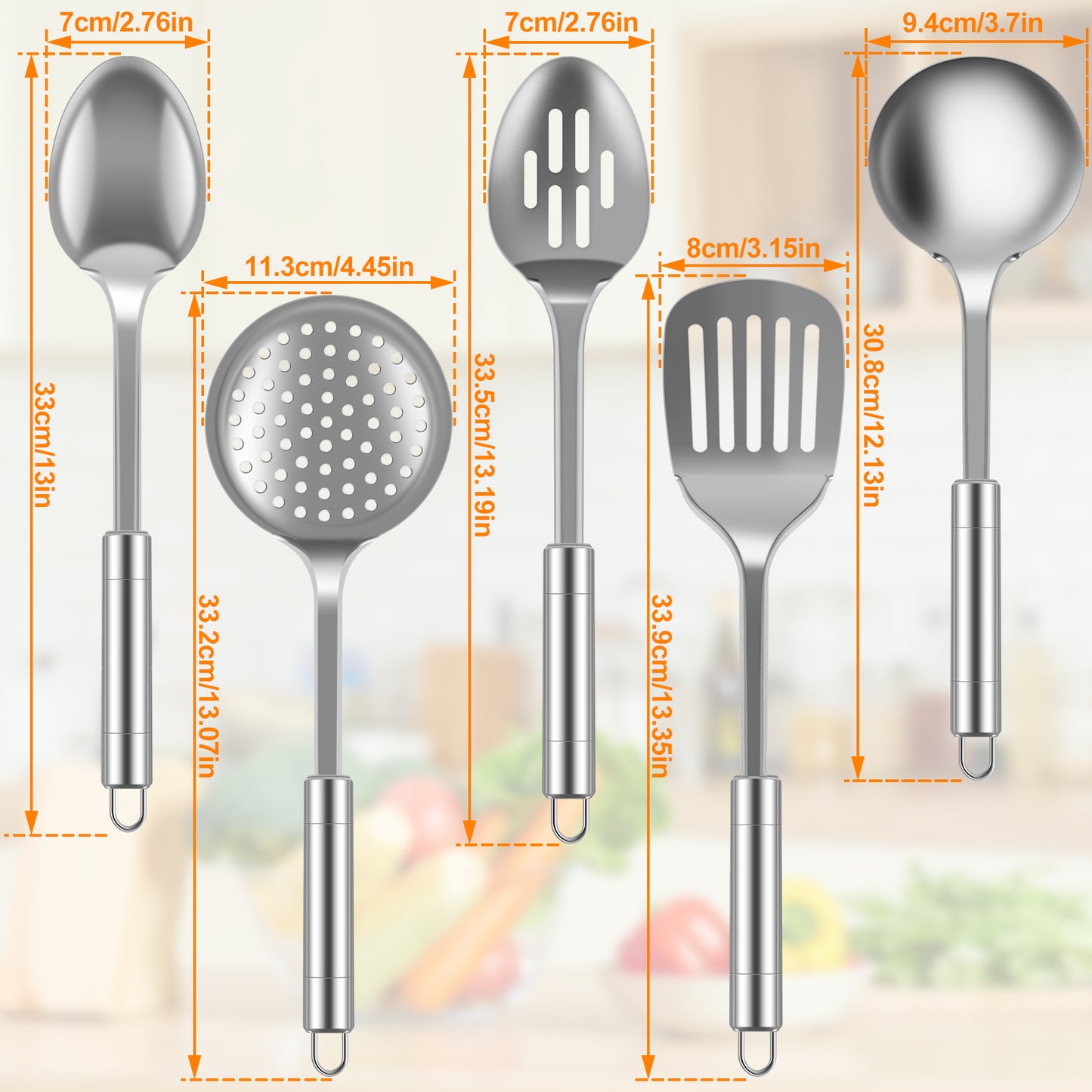 5-Piece Stainless Steel Kitchen Utensil Set