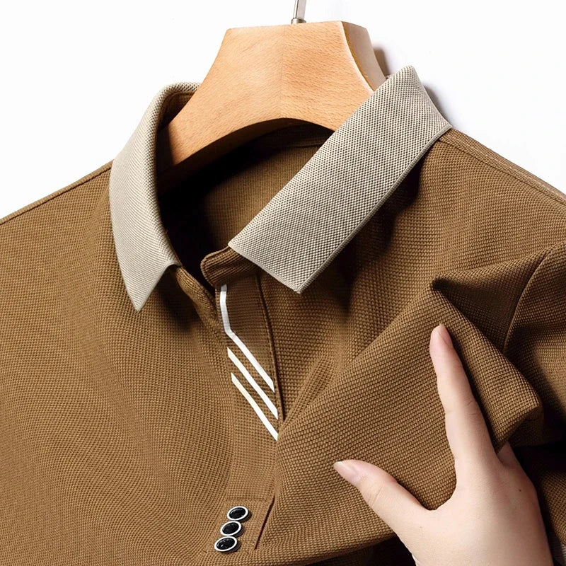 Men’s Solid Color Casual Short Sleeve Polo Shirt