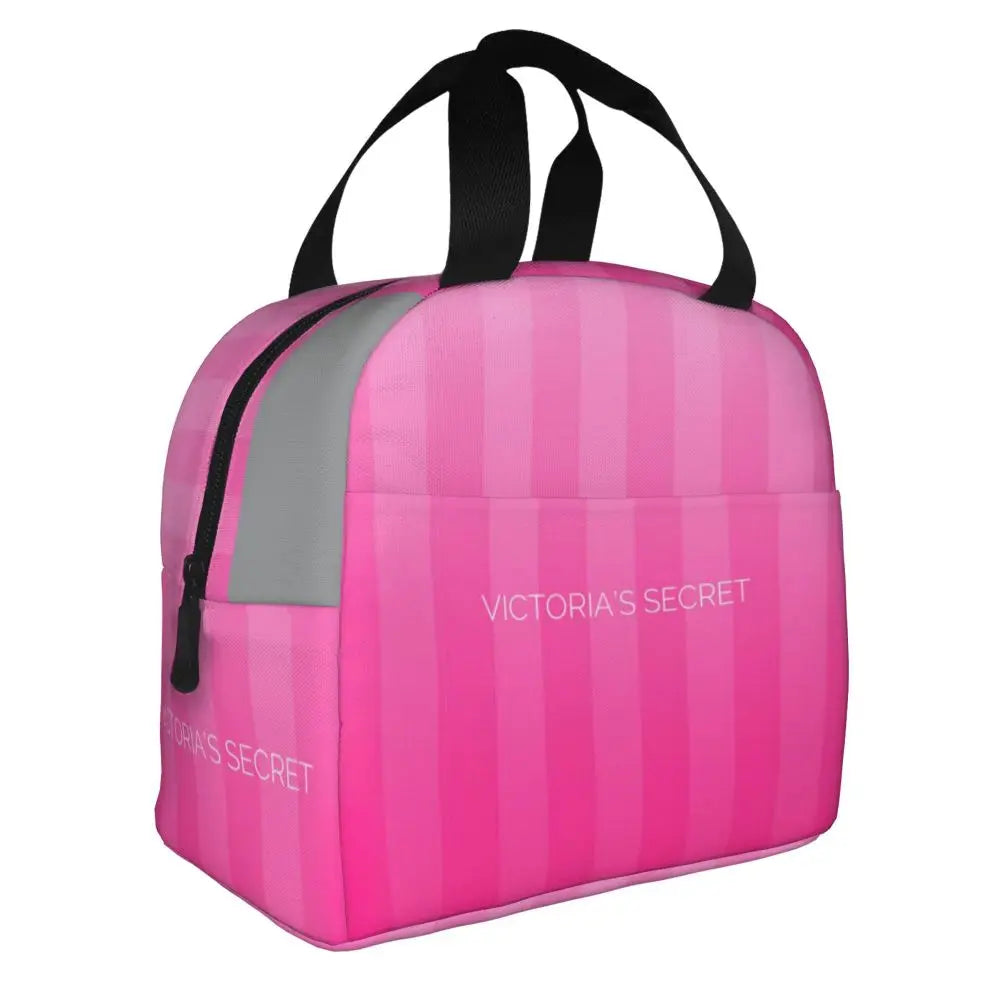 V-Victoria's Secret Stripe Insulated Lunch Bag