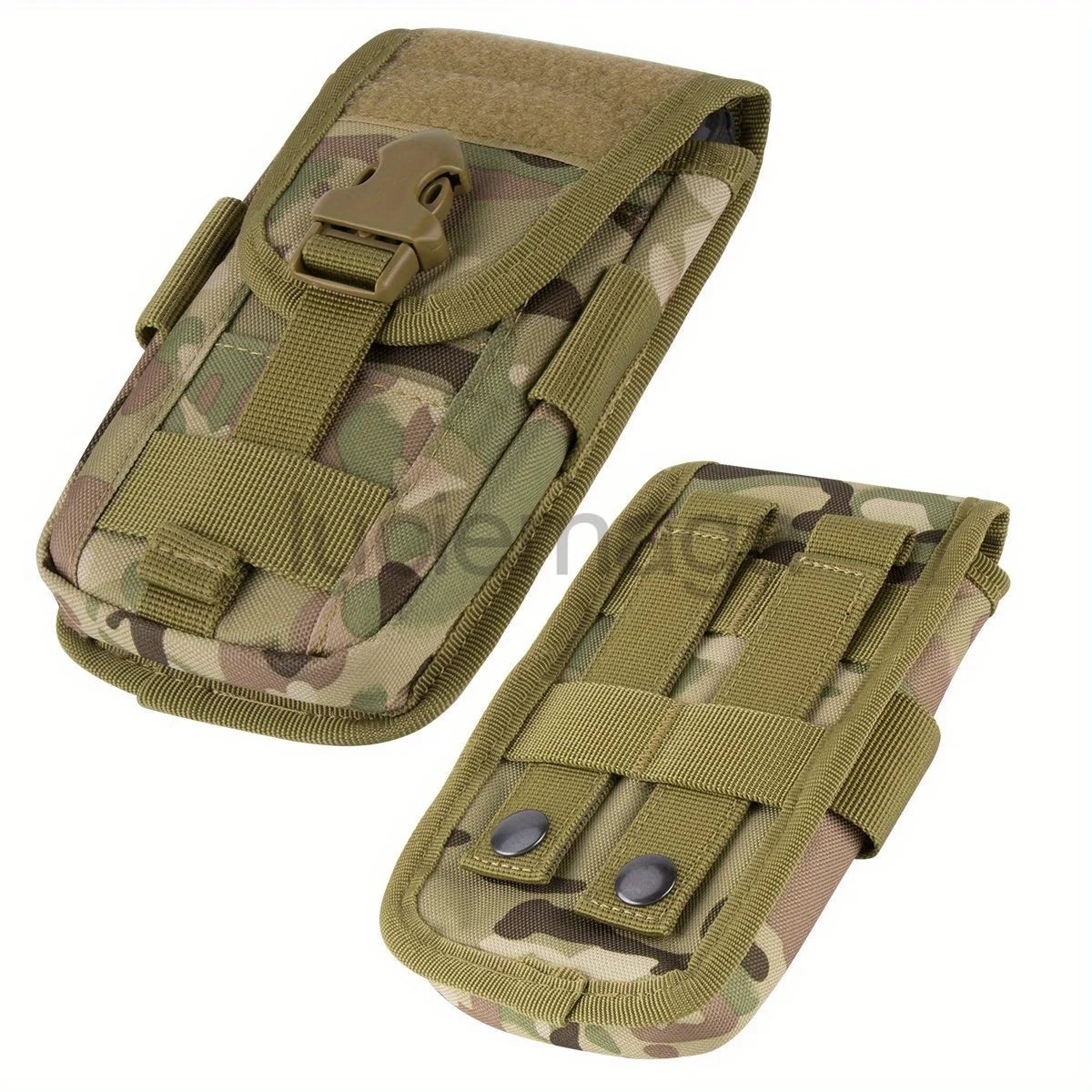 LUC Tactical MOLLE Pouch with US Flag Patch – Belt Waist Bag for 6.7" Cell Phone, D-Ring, & Gear Clip