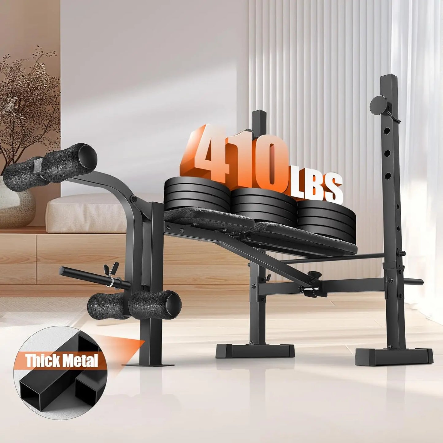 Weight Bench Set with Squat Rack & Leg Extension