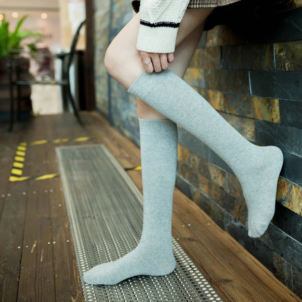 Cotton Knitting Knee-High Socks