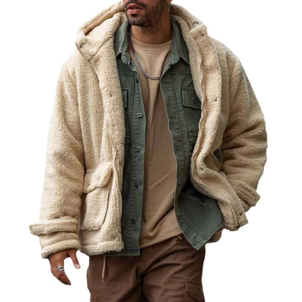 Men’s Solid Color Windbreaker Hoodie Jacket