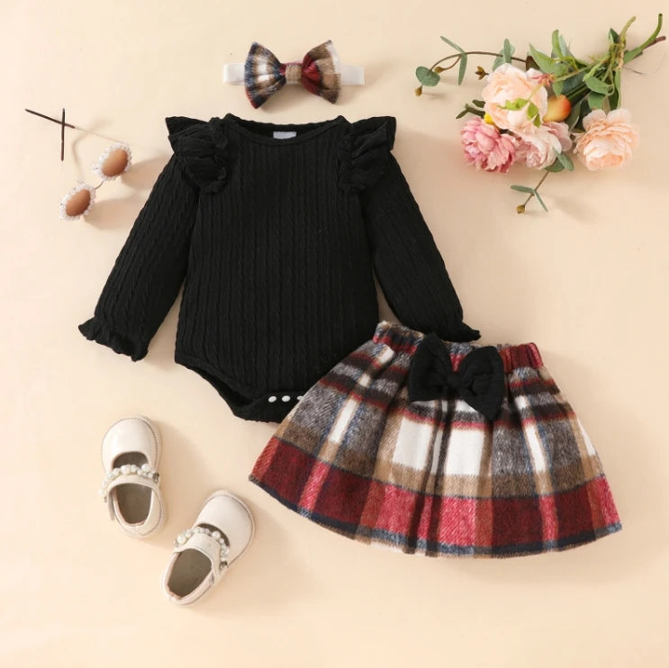 Fashion Baby Girls Fall/Winter 3-Piece Outfit