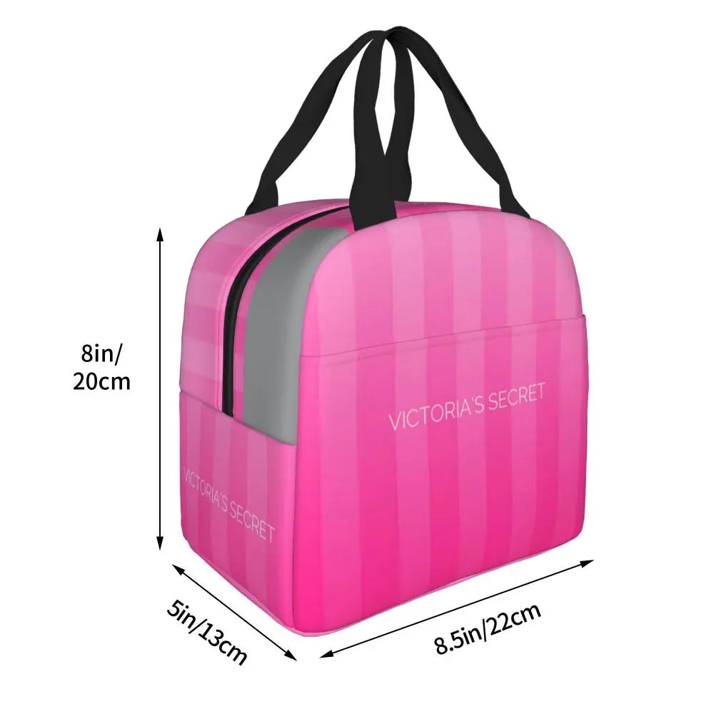 V-Victoria's Secret Stripe Insulated Lunch Bag