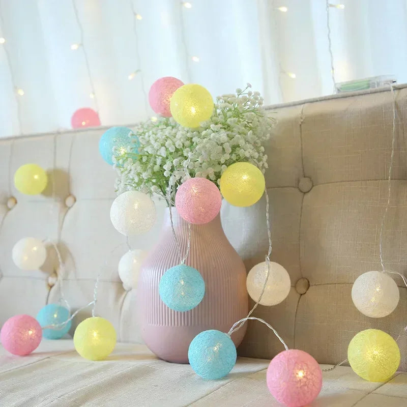 3M 20 LED Cotton Garland Balls Lights