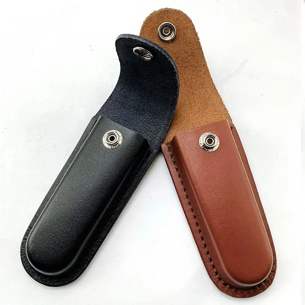 Brown Leather Sheath for Fold Knife, Flashlight, or Tools