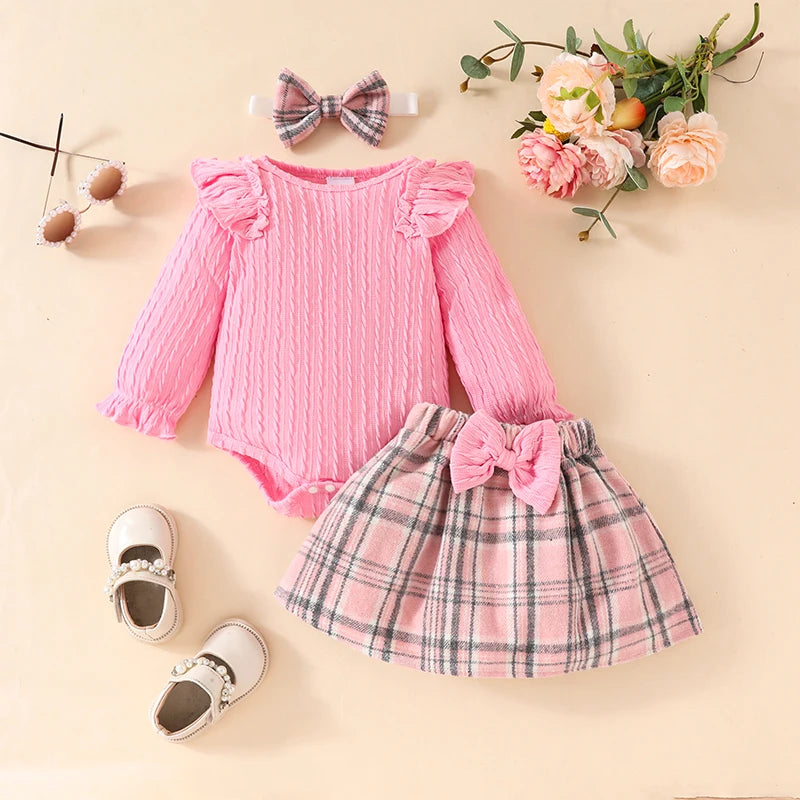 Fashion Baby Girls Fall/Winter 3-Piece Outfit