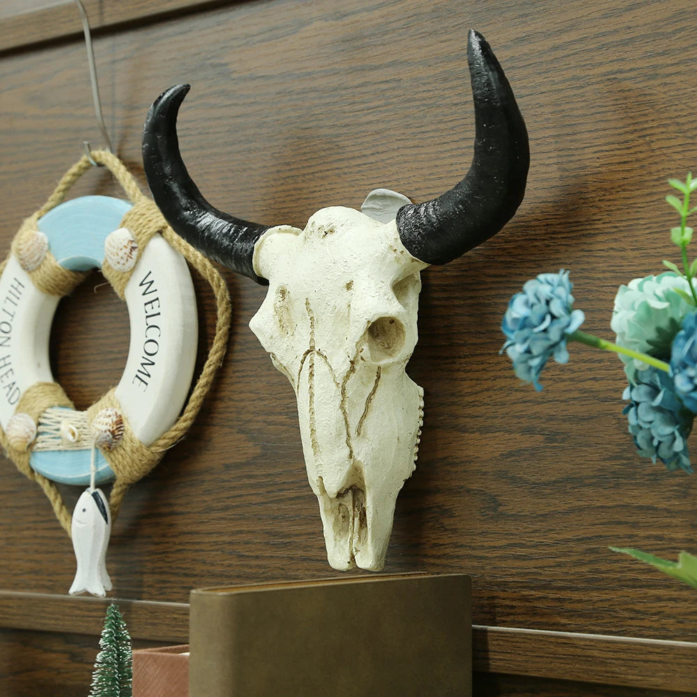 Longhorn Cow Skull Head Wall Ornament