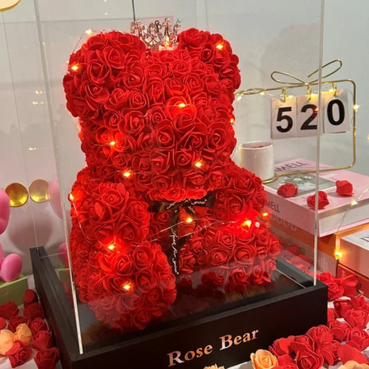 Artificial Rose Teddy Bear