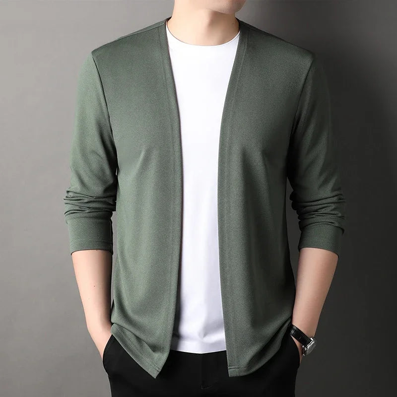 Men's Long Sleeved Cardigan Jacket