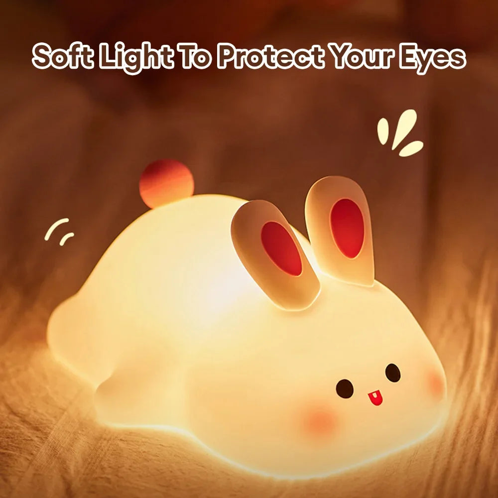 Big Face Rabbit Silicone Bedside Lamp