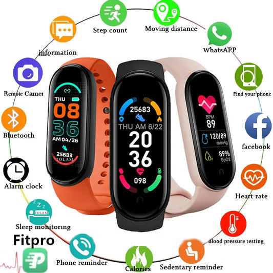 M6 Men Fitness Bracelet Smart Watch