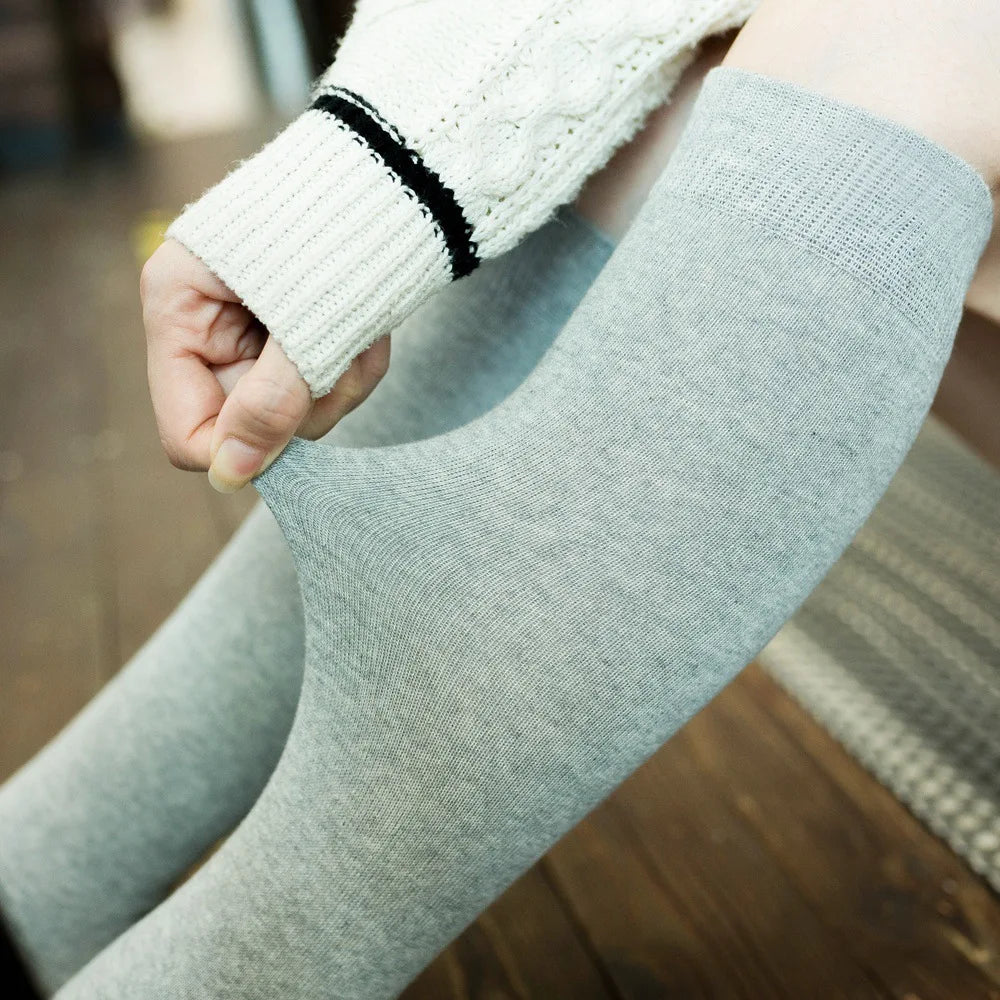 Cotton Knitting Knee-High Socks