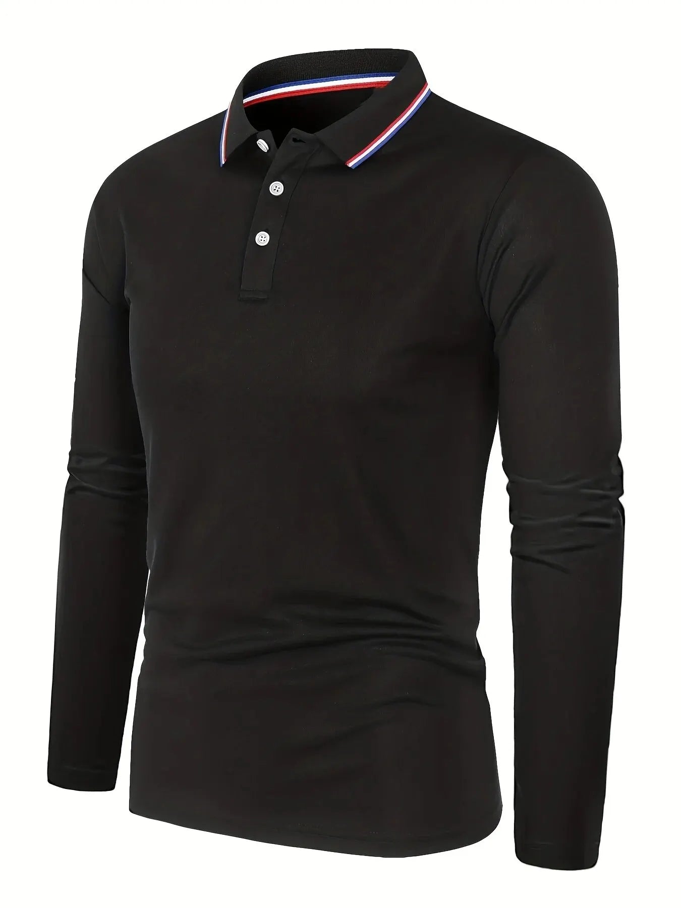 Men's Casual Long Sleeve Polo Shirt