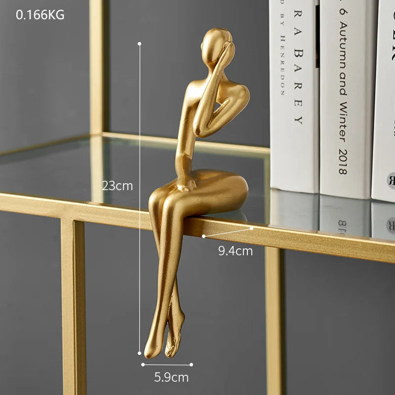 Gold Thinker Statue