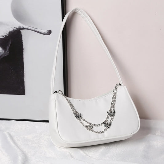 Vintage Butterfly Chain Underarm Bag