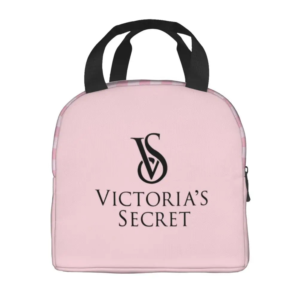 V-Victoria's Secret Stripe Insulated Lunch Bag