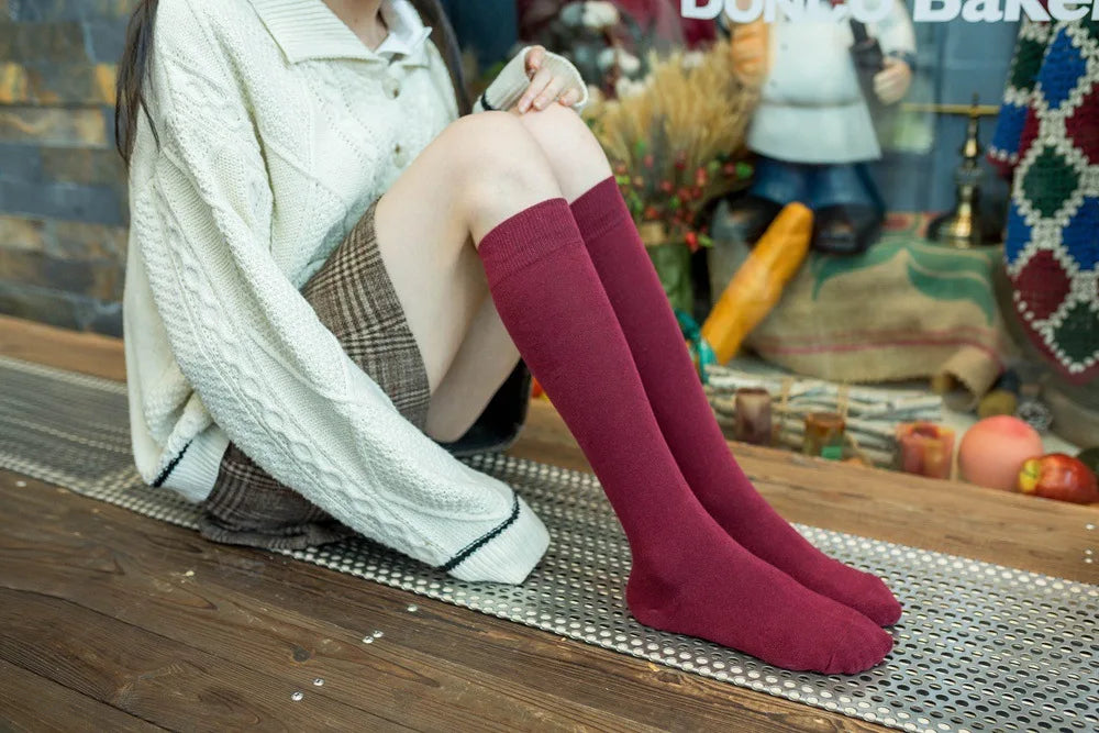 Cotton Knitting Knee-High Socks