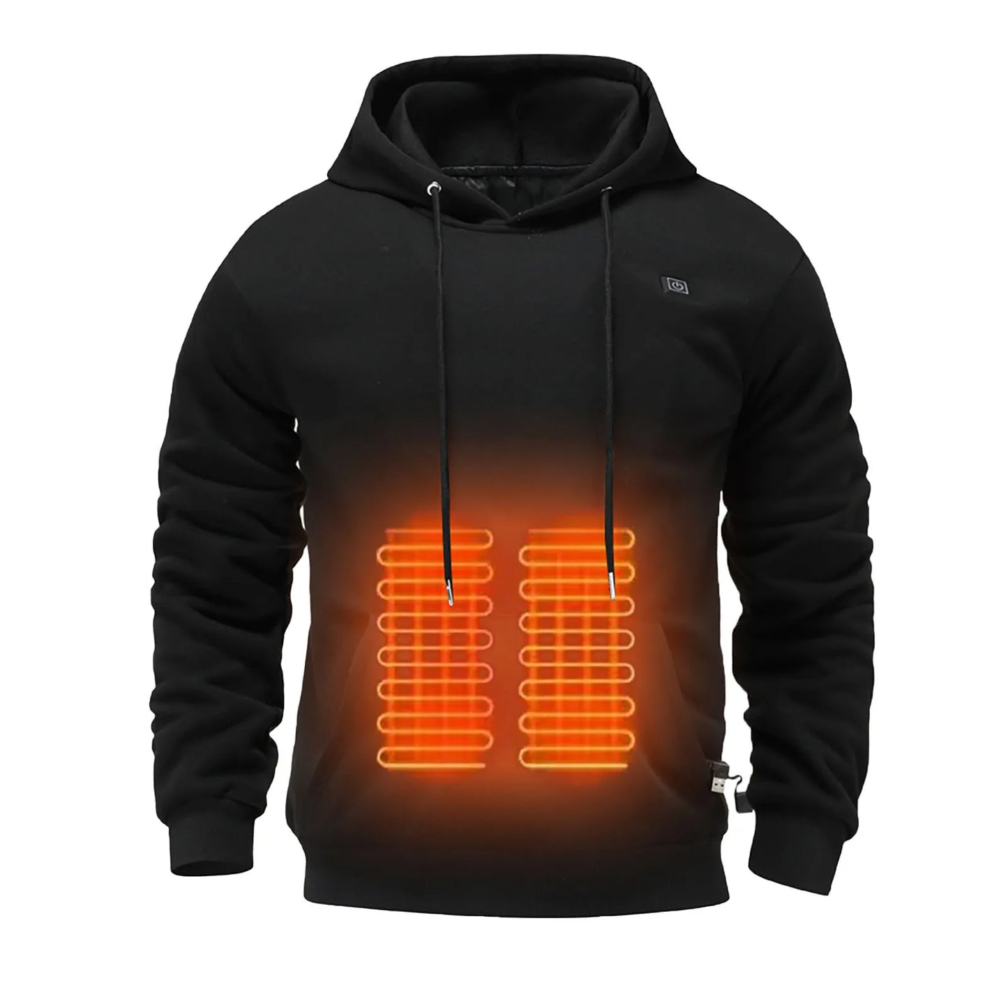 USB Heated Fleece Lined Hoodie for Men