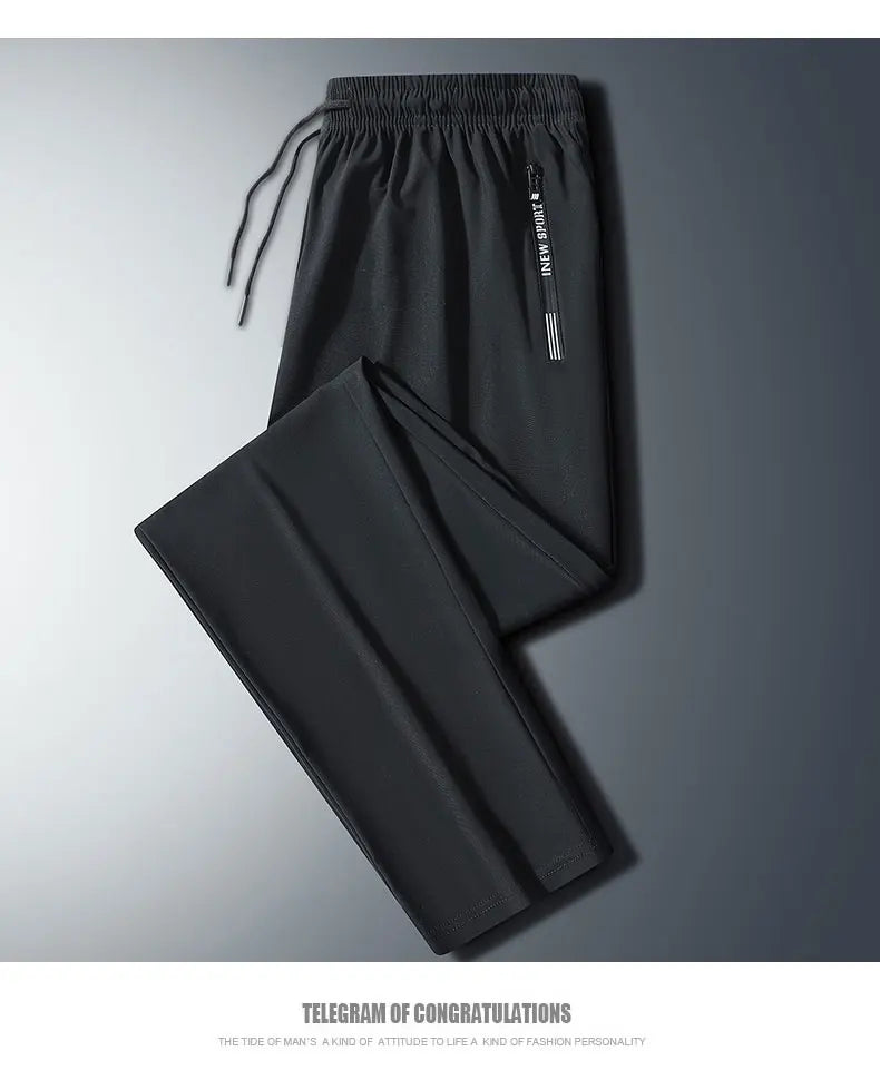 Men’s Quick-Dry Running Pants with Zipper Pockets