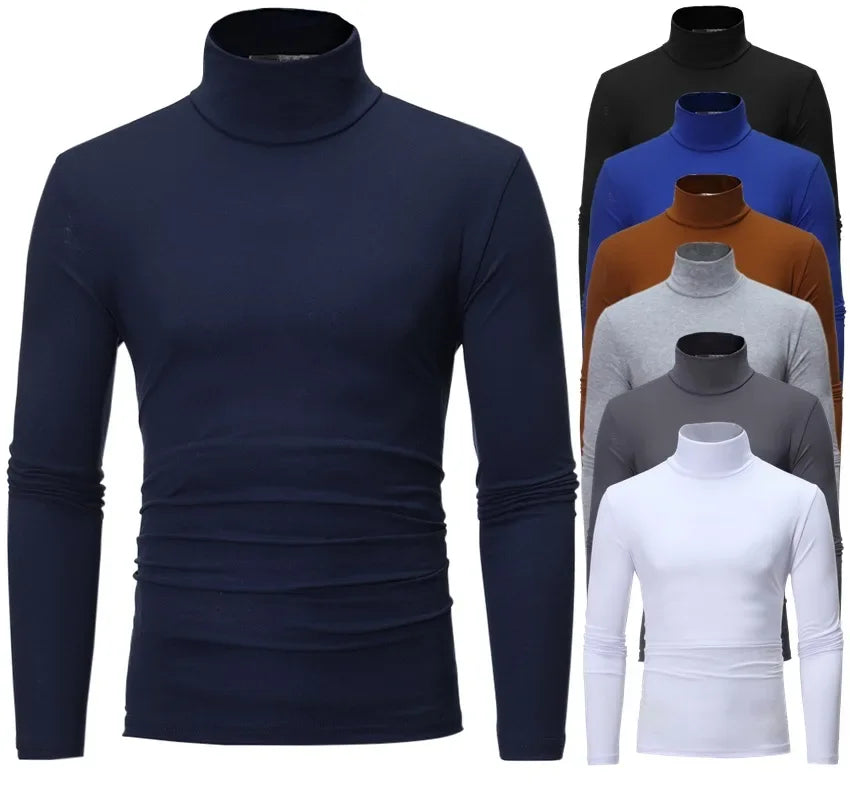 Men’s Thermal Underwear Top – High Neck Slim Fit Long Sleeve Shirt for Winter Warmth