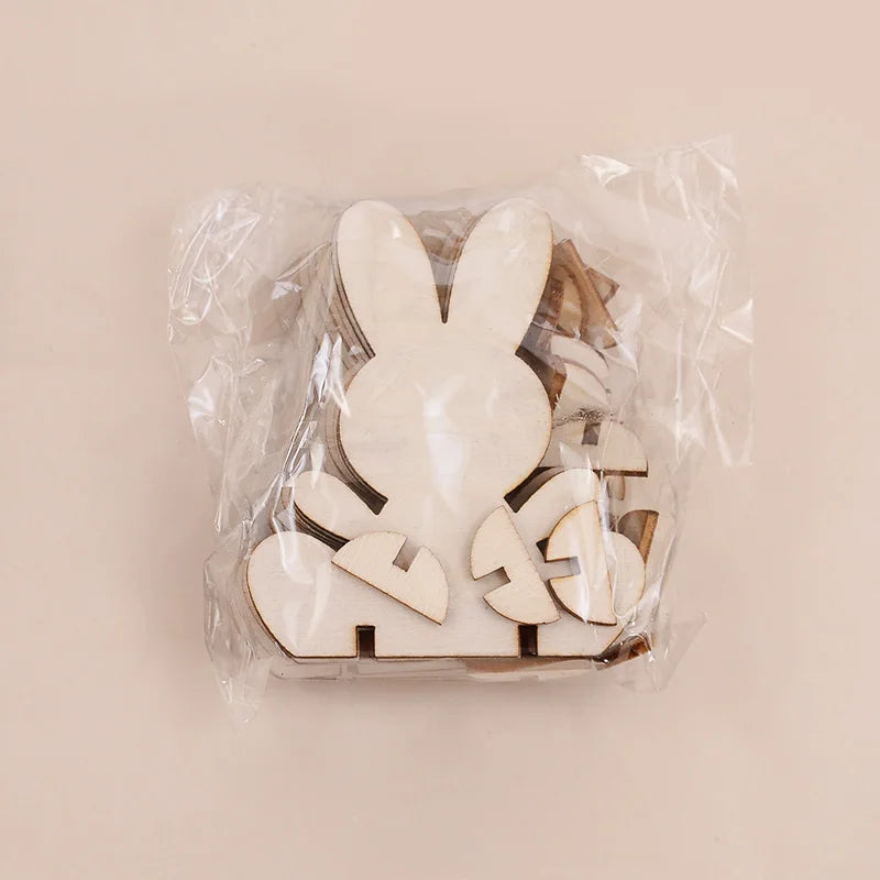 Wooden Easter Rabbit Ornaments DIY Set