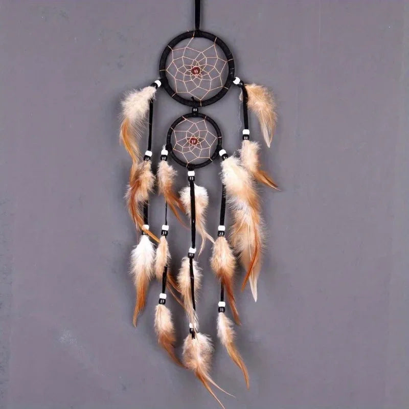 1 Pc Indian Dream Catcher with Brown Feathers