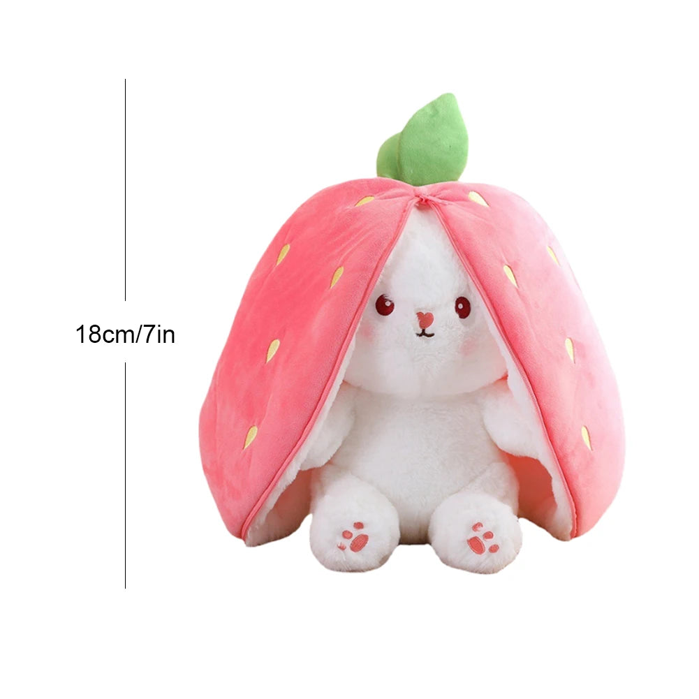 Reversible Bunny Carrot Strawberry Toy with Zipper