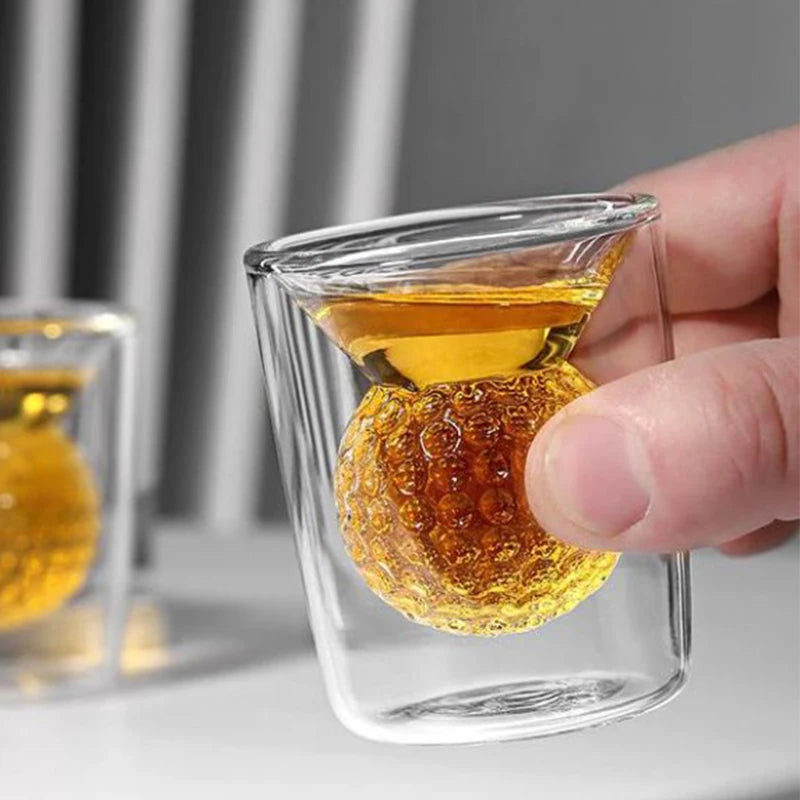 50ml Golf Ball Shape Double-layer Glass Cup