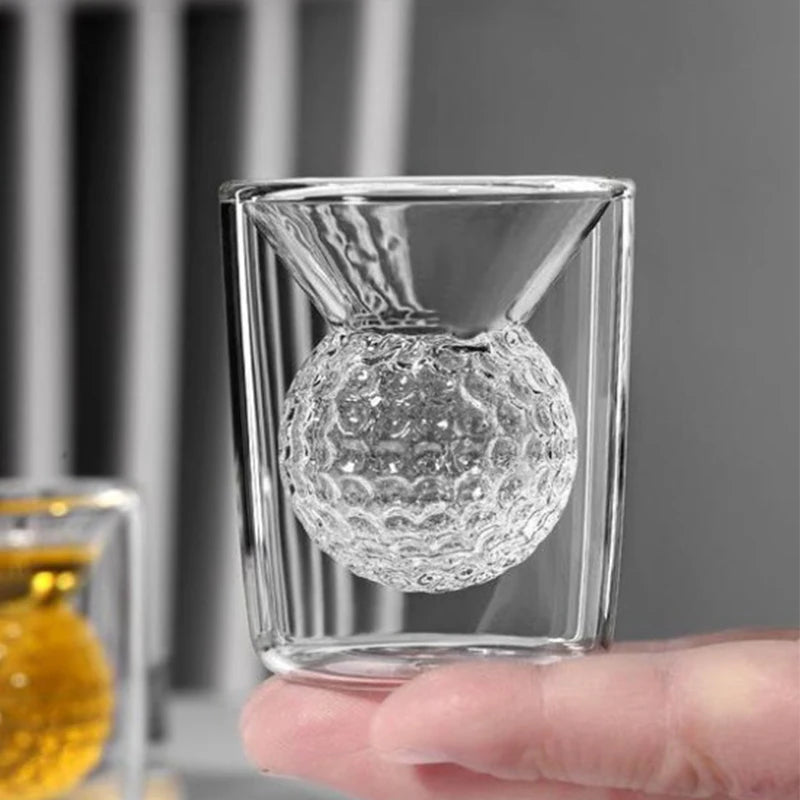 50ml Golf Ball Shape Double-layer Glass Cup