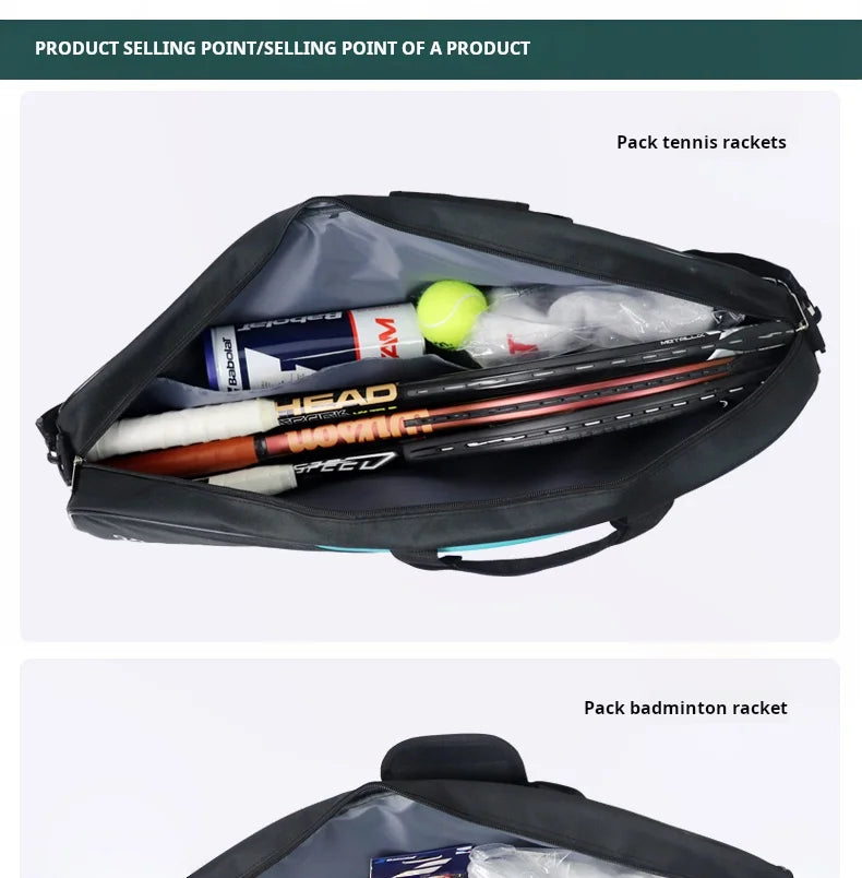 3pcs Tennis & Badminton Racket Sports Bag