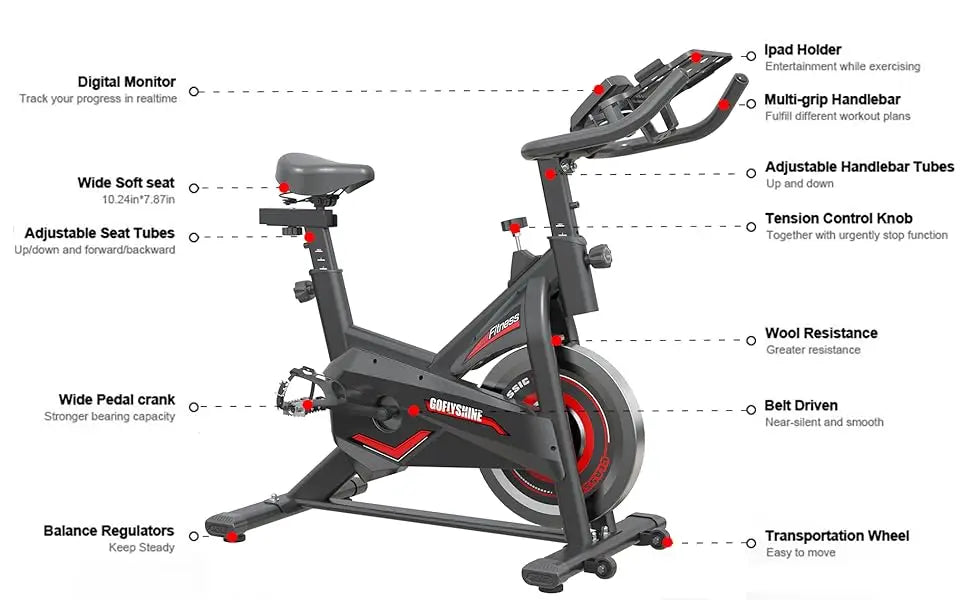 Stationary Indoor Cycling Exercise Bike