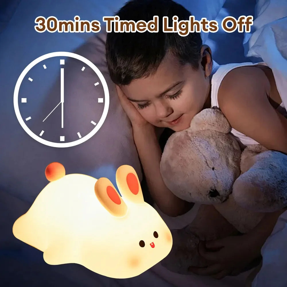 Big Face Rabbit Silicone Bedside Lamp