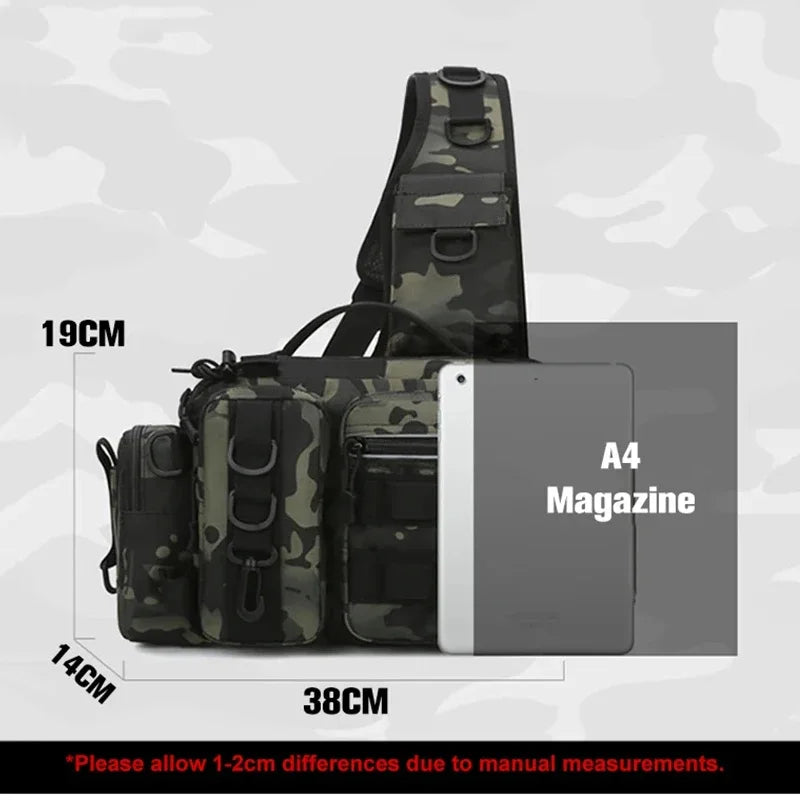 Fishing Tackle Backpack with Rod Holder & Gear Storage Bag – Sling Shoulder Pack for Men