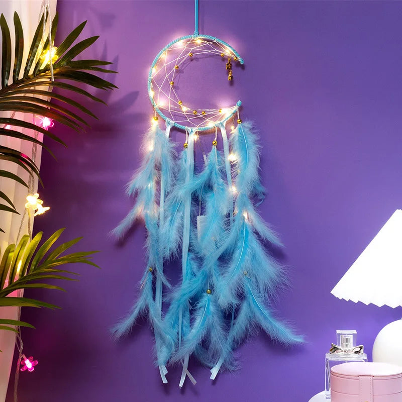 Moon Dream Catcher Feather Wind Chimes