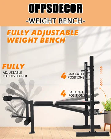 Weight Bench Set with Squat Rack & Leg Extension