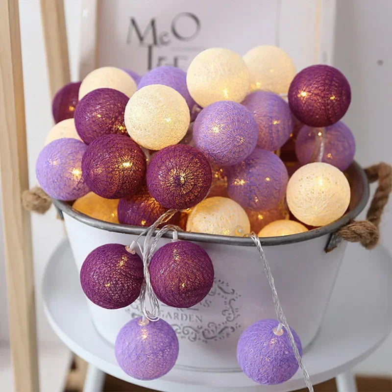 3M 20 LED Cotton Garland Balls Lights