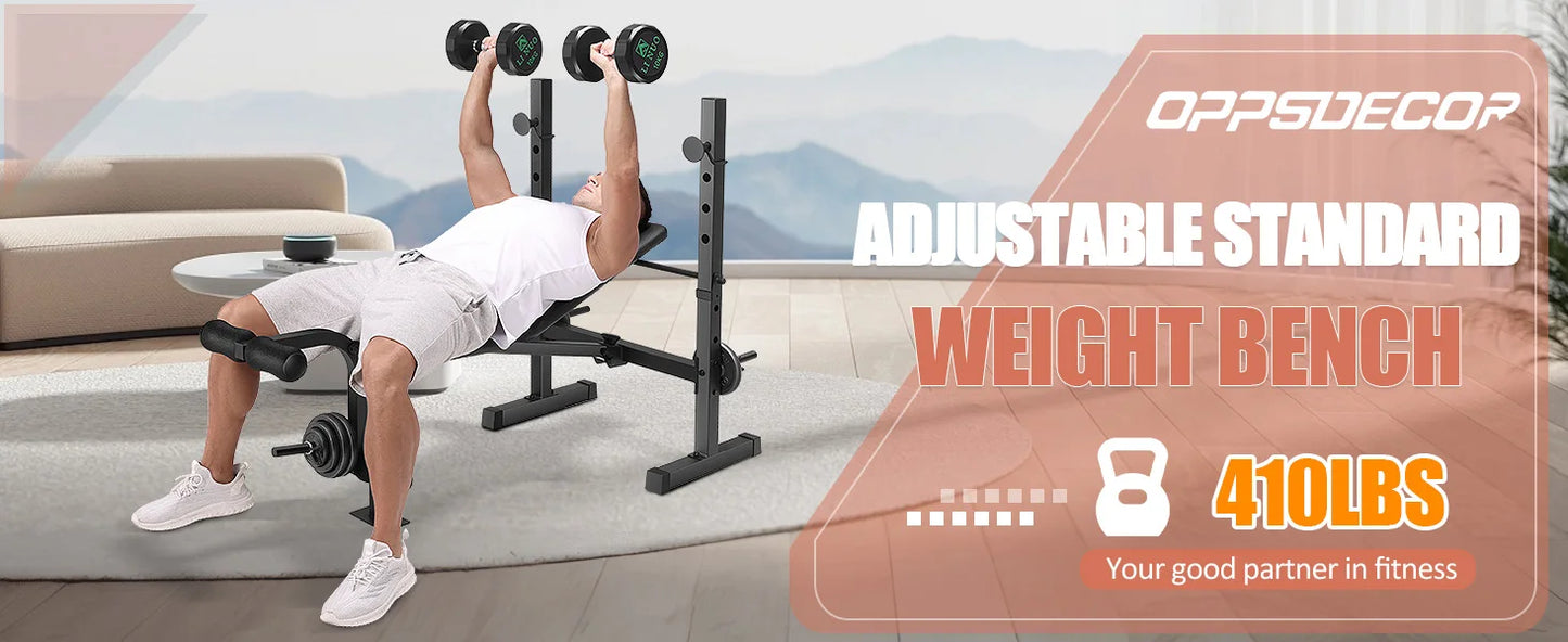 Weight Bench Set with Squat Rack & Leg Extension