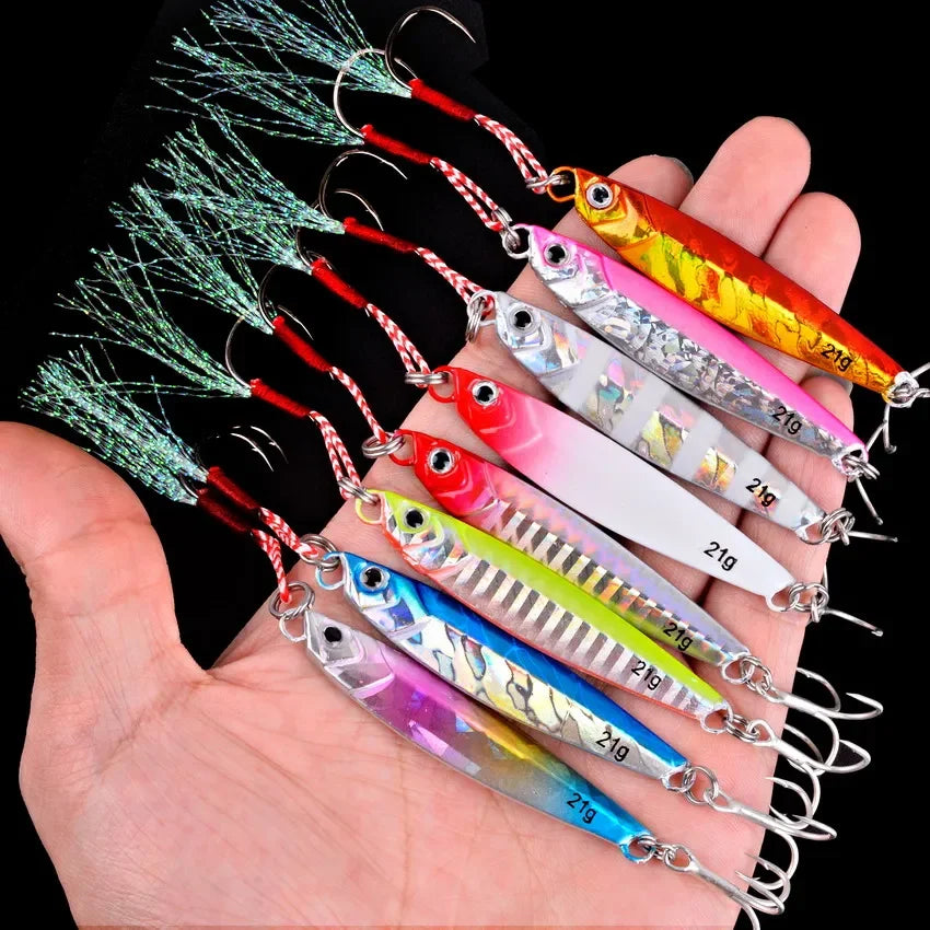 Metal Jig Fishing Lure Set – 3/5/8 Pieces (7g, 10g, 14g, 21g, 28g, 40g)