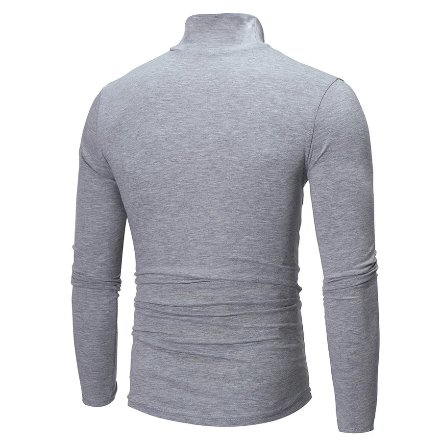 Men’s Thermal Underwear Top – High Neck Slim Fit Long Sleeve Shirt for Winter Warmth