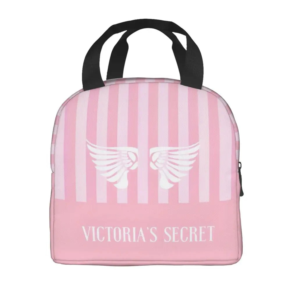 V-Victoria's Secret Stripe Insulated Lunch Bag