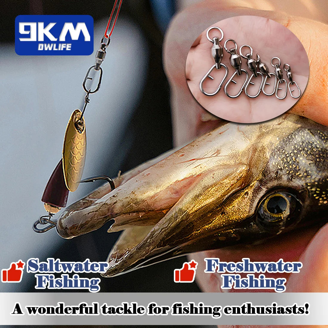 Fishing Swivels Snap & Ball Bearing Swivel Connectors Set