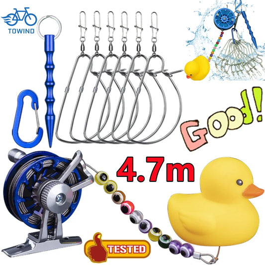 Stainless Steel Fish Stringer with Soft Wire Lock and Reel