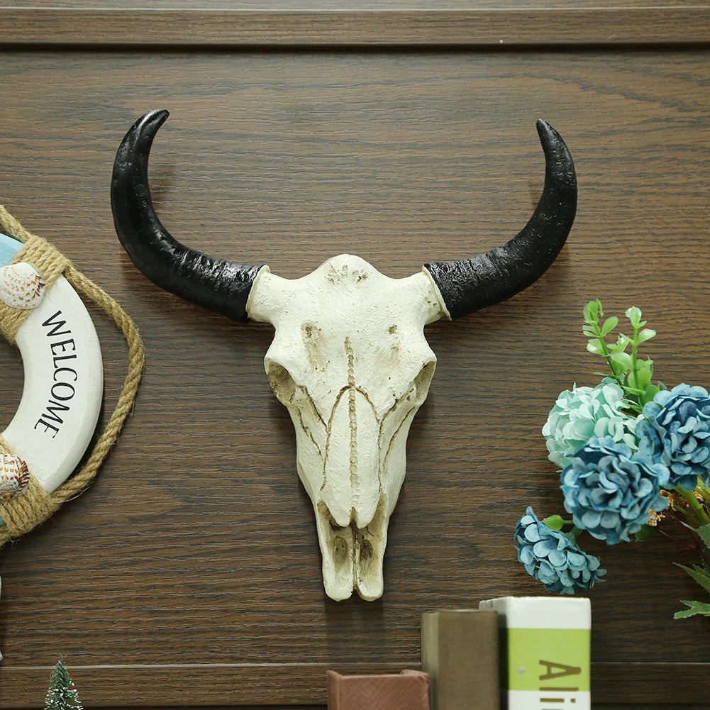 Longhorn Cow Skull Head Wall Ornament