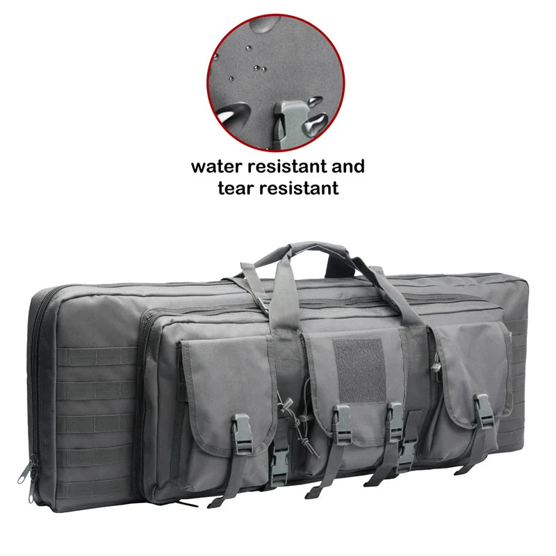LQARMY Tactical Double Rifle Case – MOLLE System Gun Bag with Sniper/ Airsoft Rifle Backpack for Hunting & Shooting