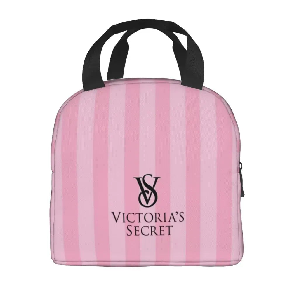 V-Victoria's Secret Stripe Insulated Lunch Bag