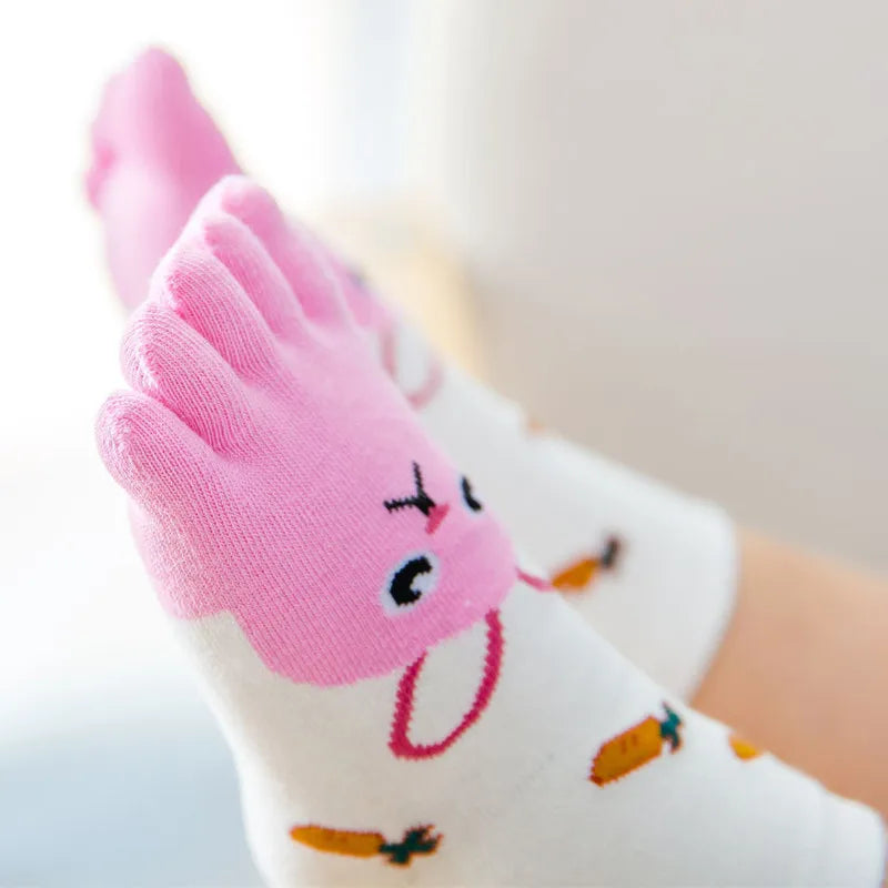 Cotton Animal Pattern Five-Finger Socks